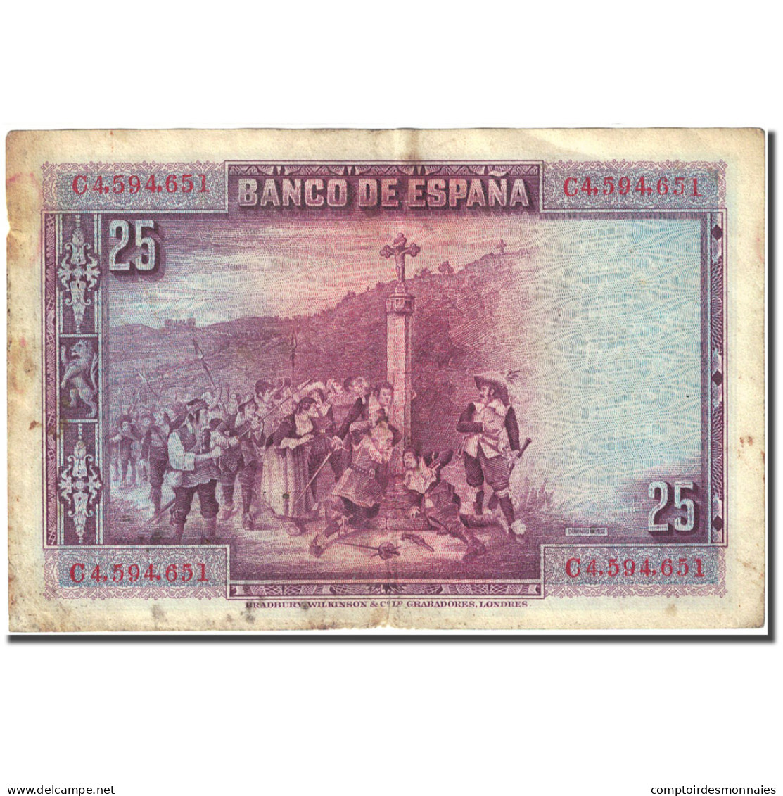 Billet, Espagne, 25 Pesetas, 1928, 1928-08-15, KM:74b, TB - 1-2-5-25 Pesetas