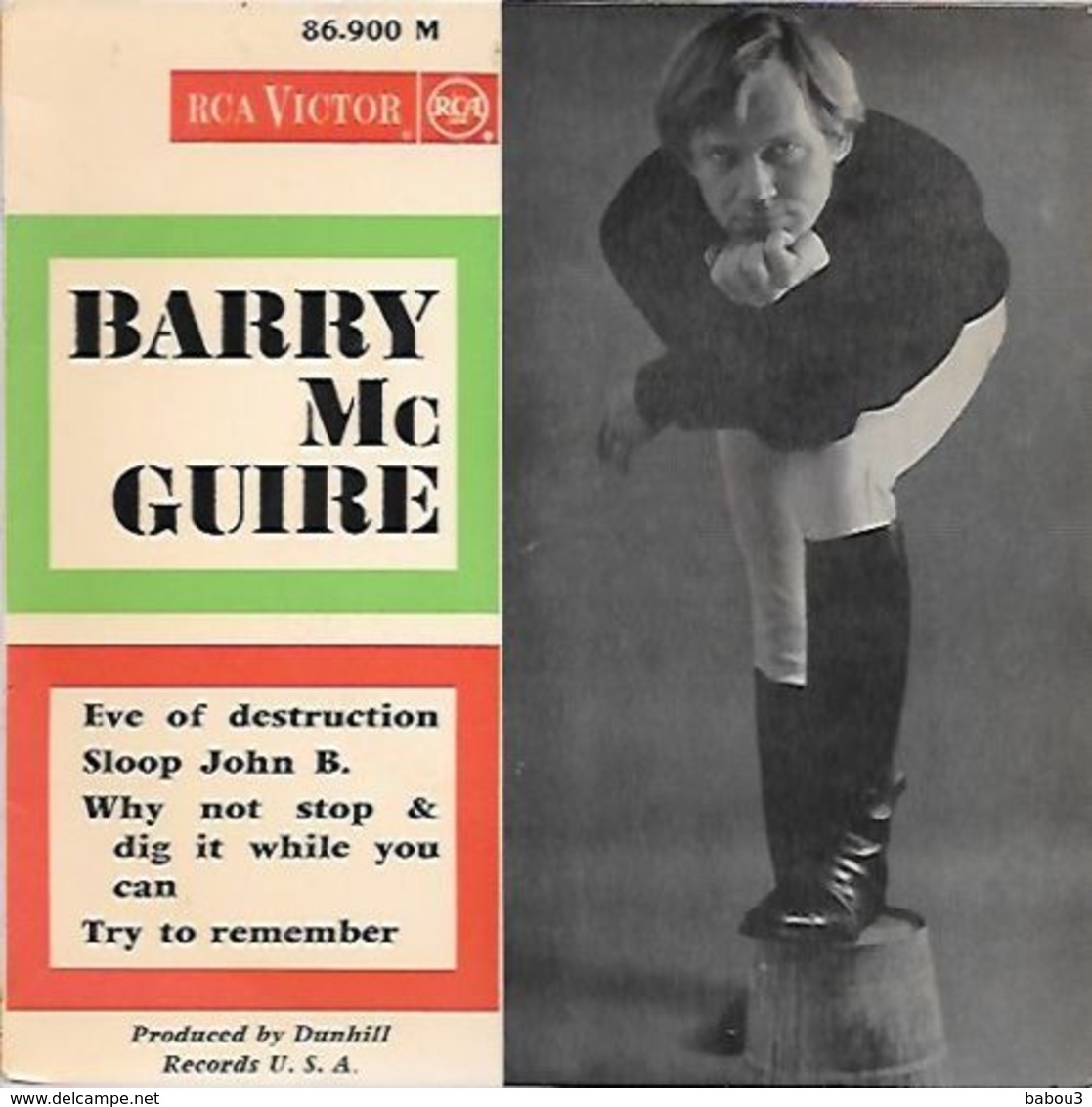 45 TOURS BARRY  MC GUIRE-- EVE OF DESTRUCTION - Autres - Musique Anglaise