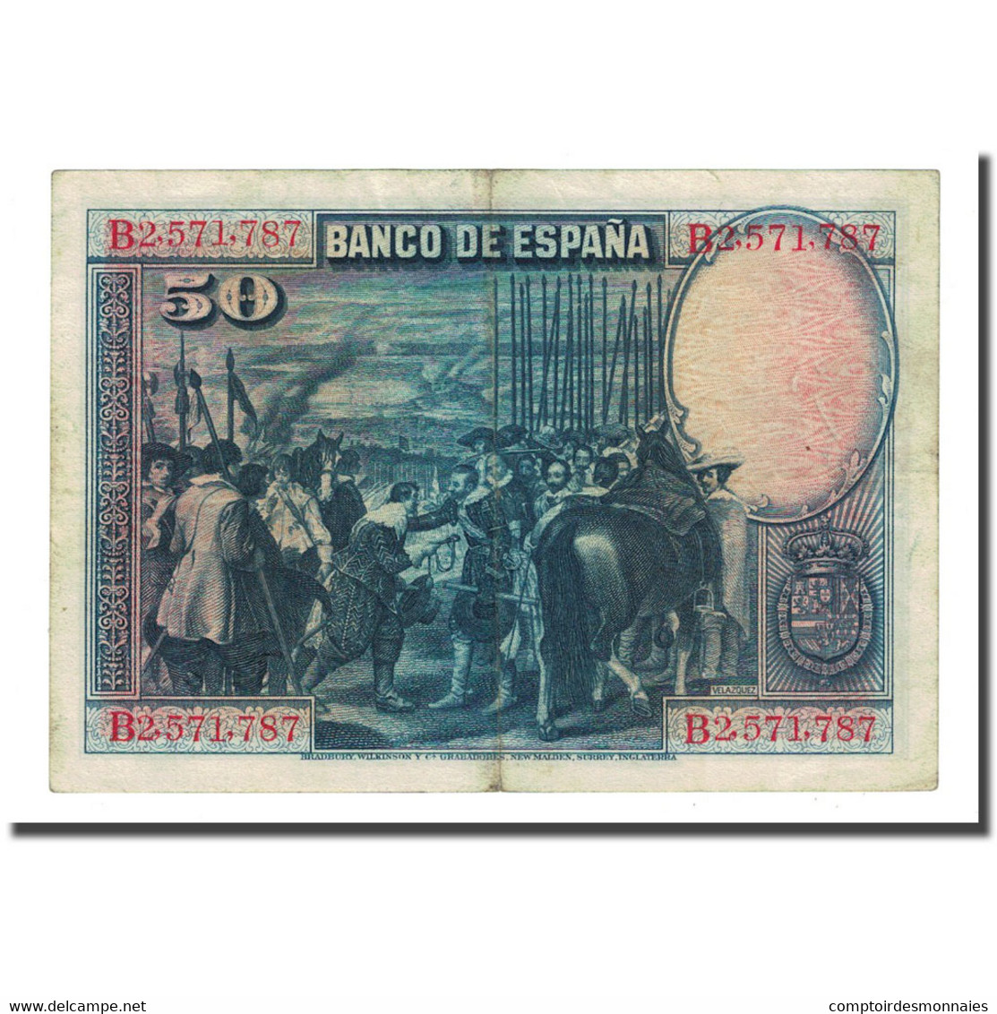 Billet, Espagne, 50 Pesetas, 1928-08-15, KM:75b, TB - 50 Pesetas