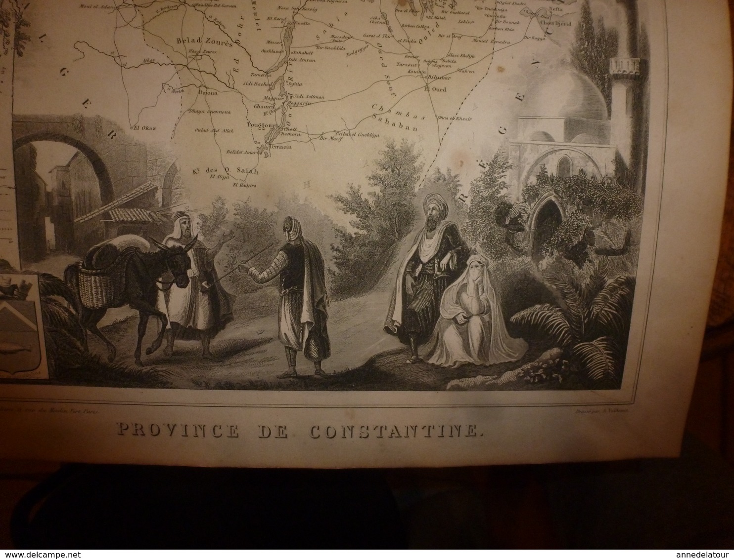 1880 : CONSTANTINE (Algérie)  --->Carte Géographique-Descriptive:grav.taille Douce-Migeon,géographe - Cartes Géographiques