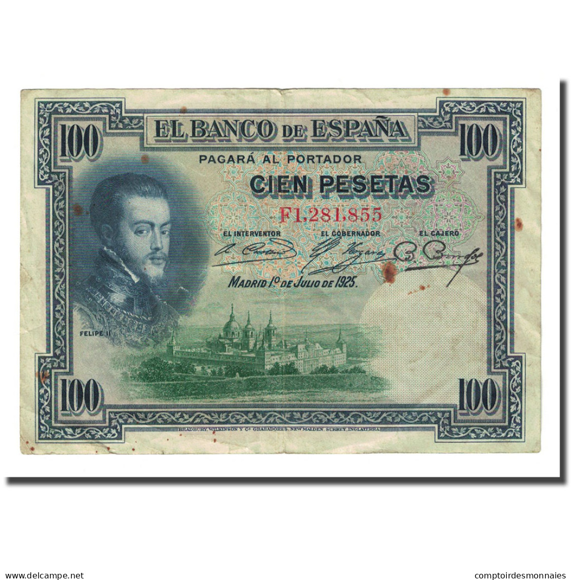 Billet, Espagne, 100 Pesetas, 1925-07-01, KM:69c, TB - 100 Pesetas