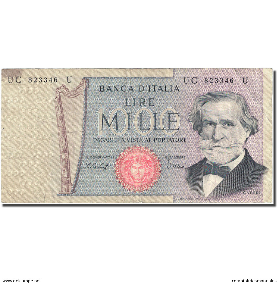 Billet, Italie, 1000 Lire, 1969-1971, 1977-01-10, KM:101e, TB - 1000 Lire