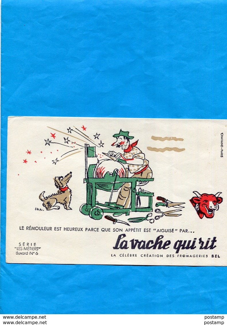 -BUVARD-"Fromages  BEL- VACHE QUI RIT " -Illustrée -le Rémouleur Qui Aiguise L'appétit  -années 40-50 - F