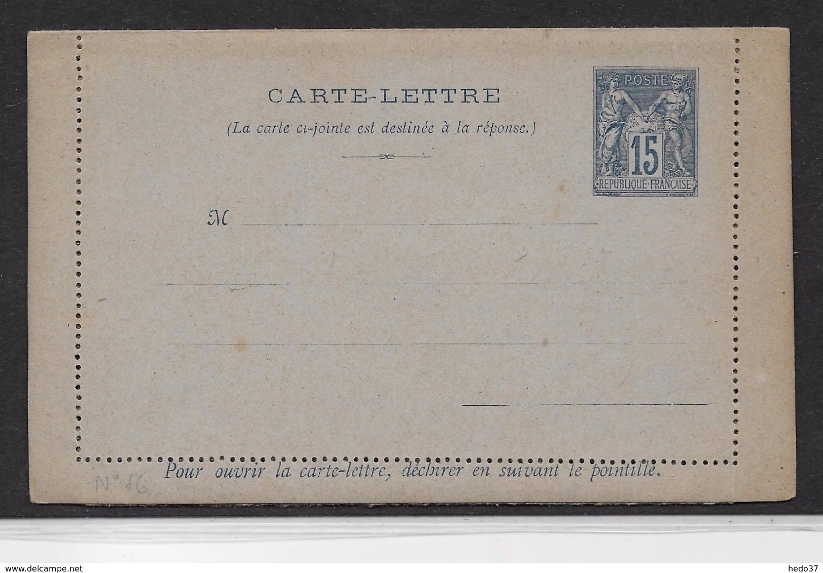 France Entiers Postaux - 15 C Bleu - Type Sage - Carte-lettre Avec Réponse -  Neuf - Cartes-lettres