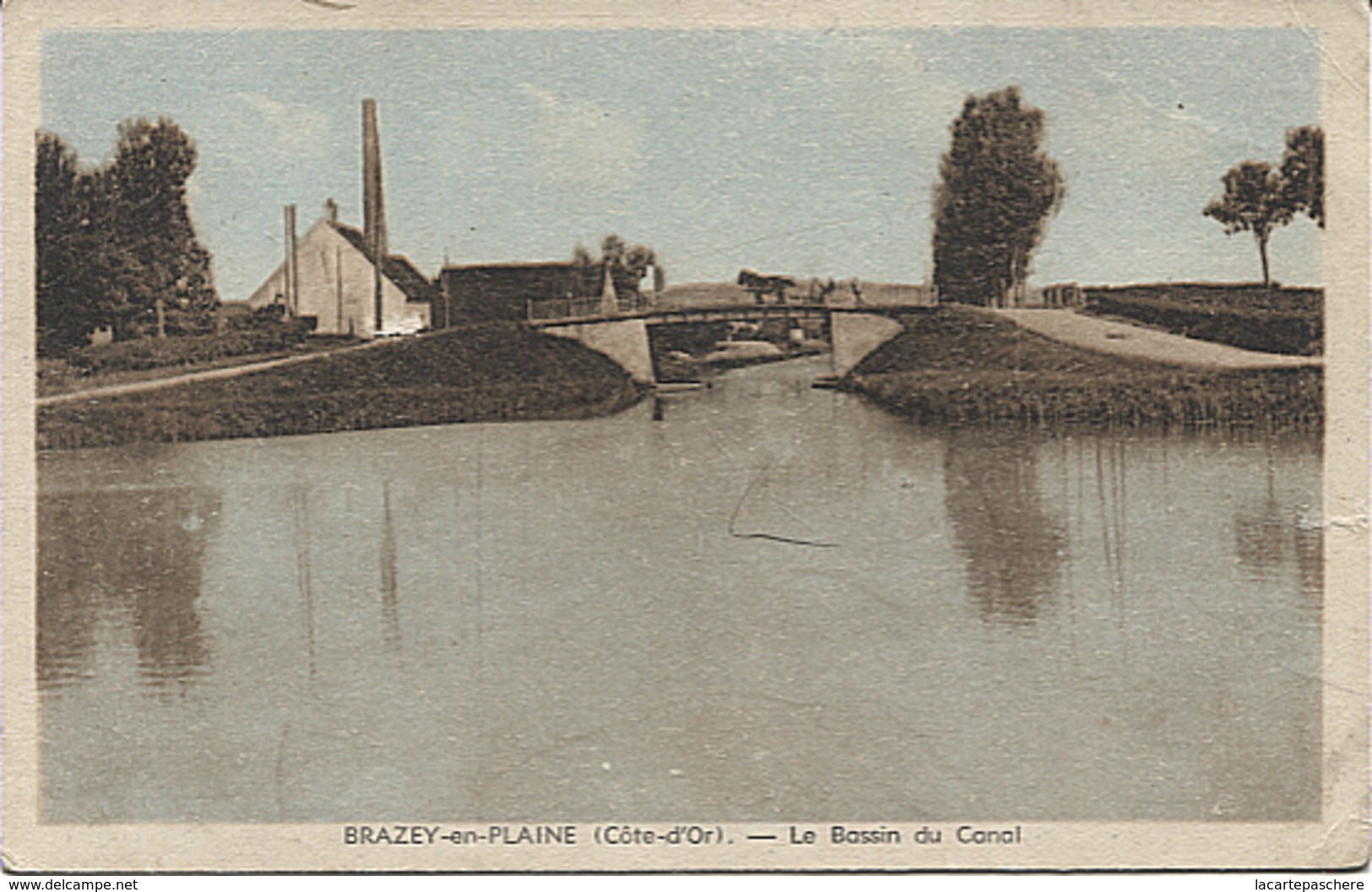 X120289 COTE D' OR BRAZEY EN PLAINE LE BASSIN DU CANAL CANAL DE BOURGOGNE ? PENICHE ? BATELLERIE ? - Autres & Non Classés