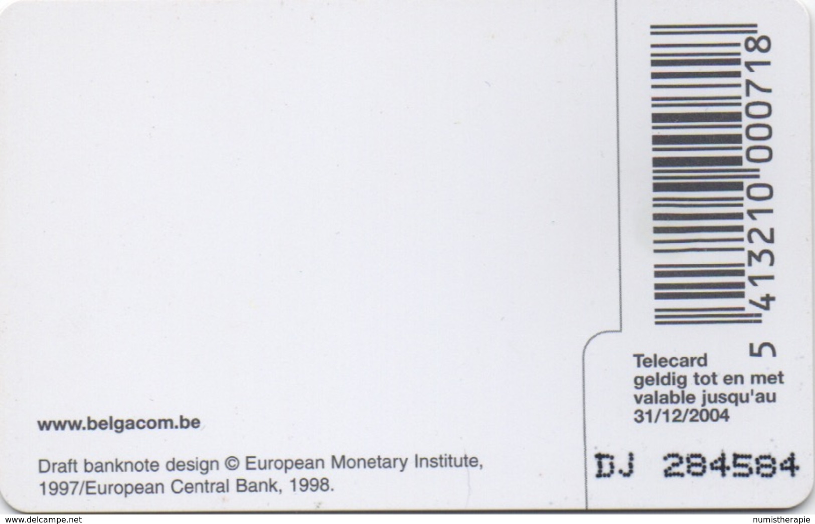 Télécarte Belgacom : 5 EUR Billet De Banque (202 BEF) Valable Jusqu'au 31/12/2004 - Briefmarken & Münzen