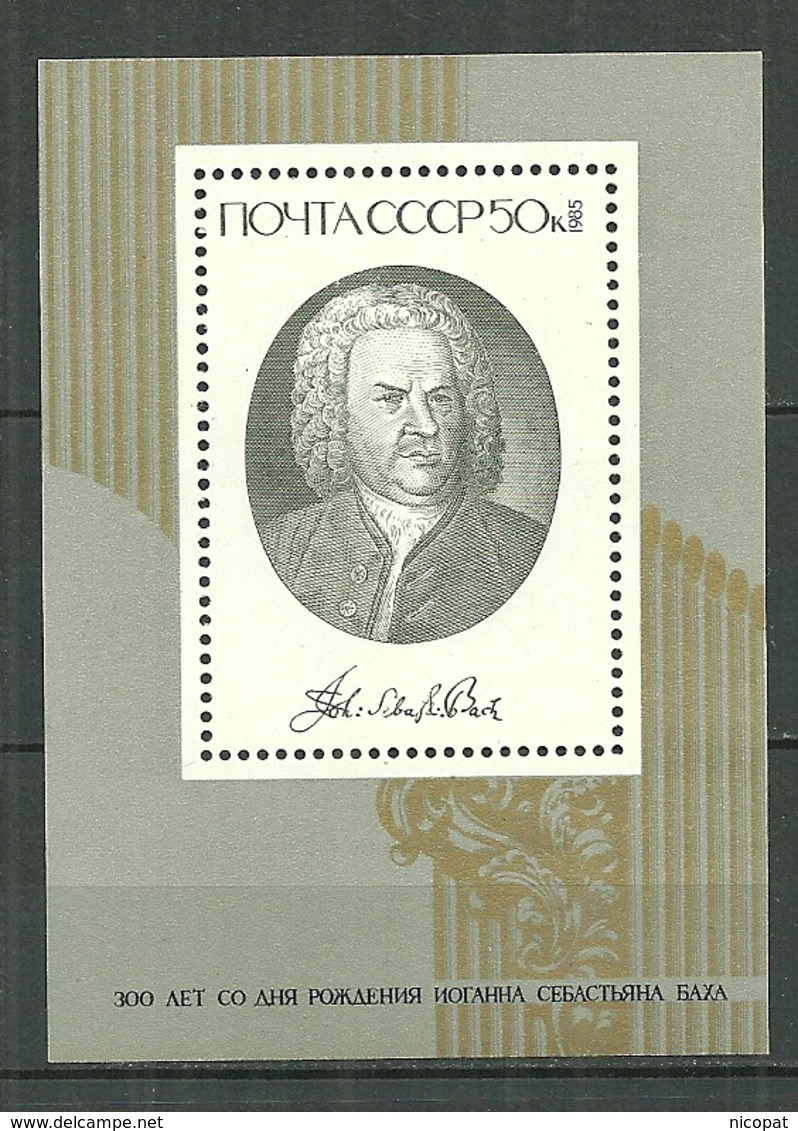 RUSSIA MNH ** Bloc 180 Jean Sébastien Bach Musique Musicien Compositeur - Blocks & Sheetlets & Panes
