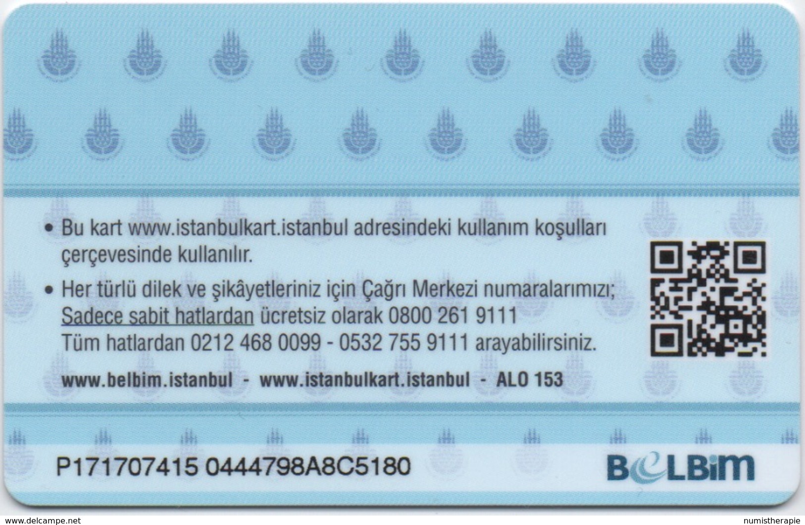 Carte De Transport Istanbul - Autres & Non Classés