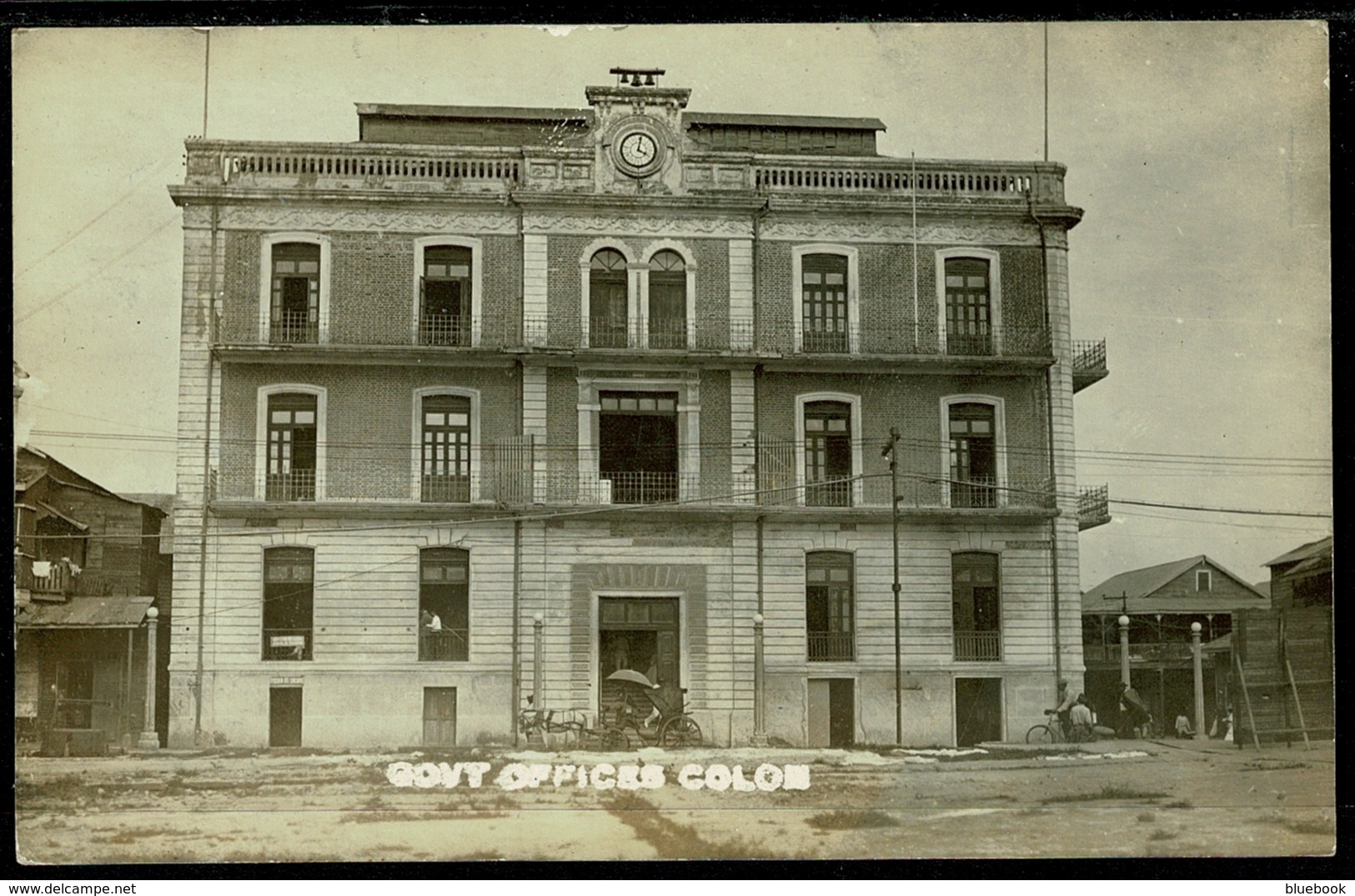 Ref 1274 - Early Real Photo Postcard Colon Government Offices - Panama Canal Zone USA - Panama