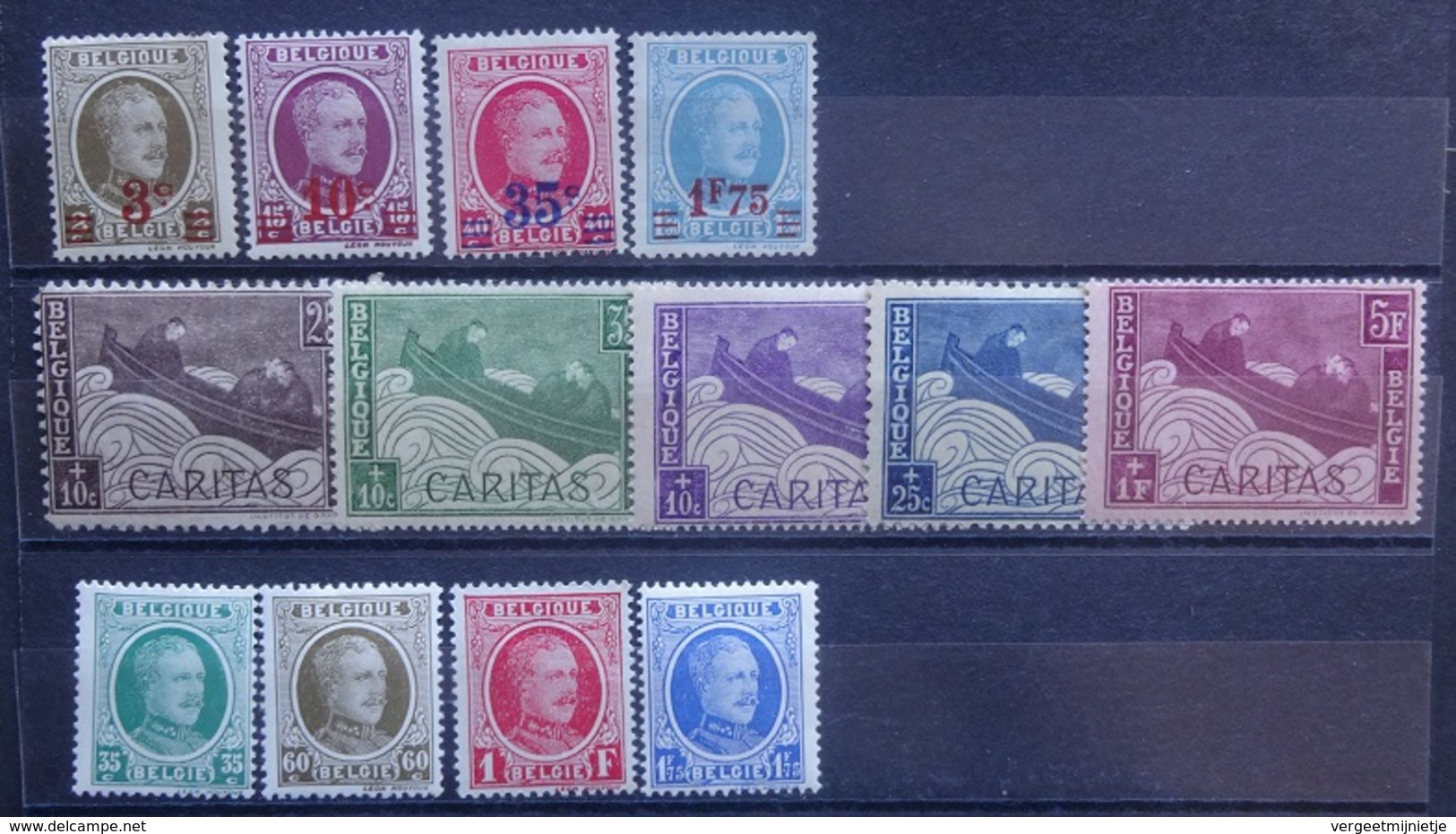 BELGIE  1927    Nr.  245 - 248 / 249 - 253  / 254 - 257 ( Zonder 254)    Scharnier *      CW  18,00 - 1922-1927 Houyoux