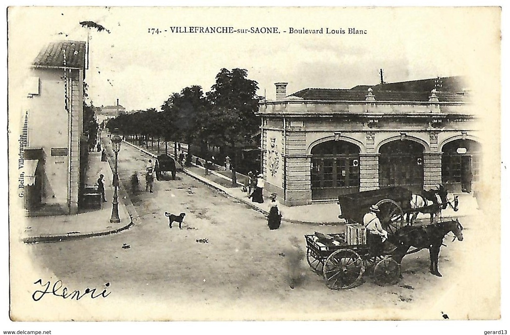 69 RHONE VILLEFRANCHE SUR SAONE Bd Louis Blanc La Gare Du CFB Précurseur 1904 TBE - Villefranche-sur-Saone