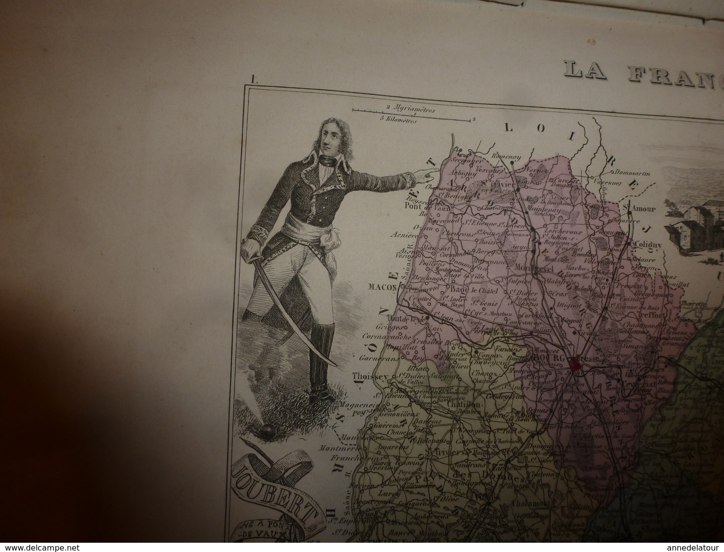 1880 : AIN (Bourg, Belley, Gex , Nantua, Trévoux, Etc) Carte Géographique-Descriptive:grav.taille Douce-Migeon,géographe - Cartes Géographiques