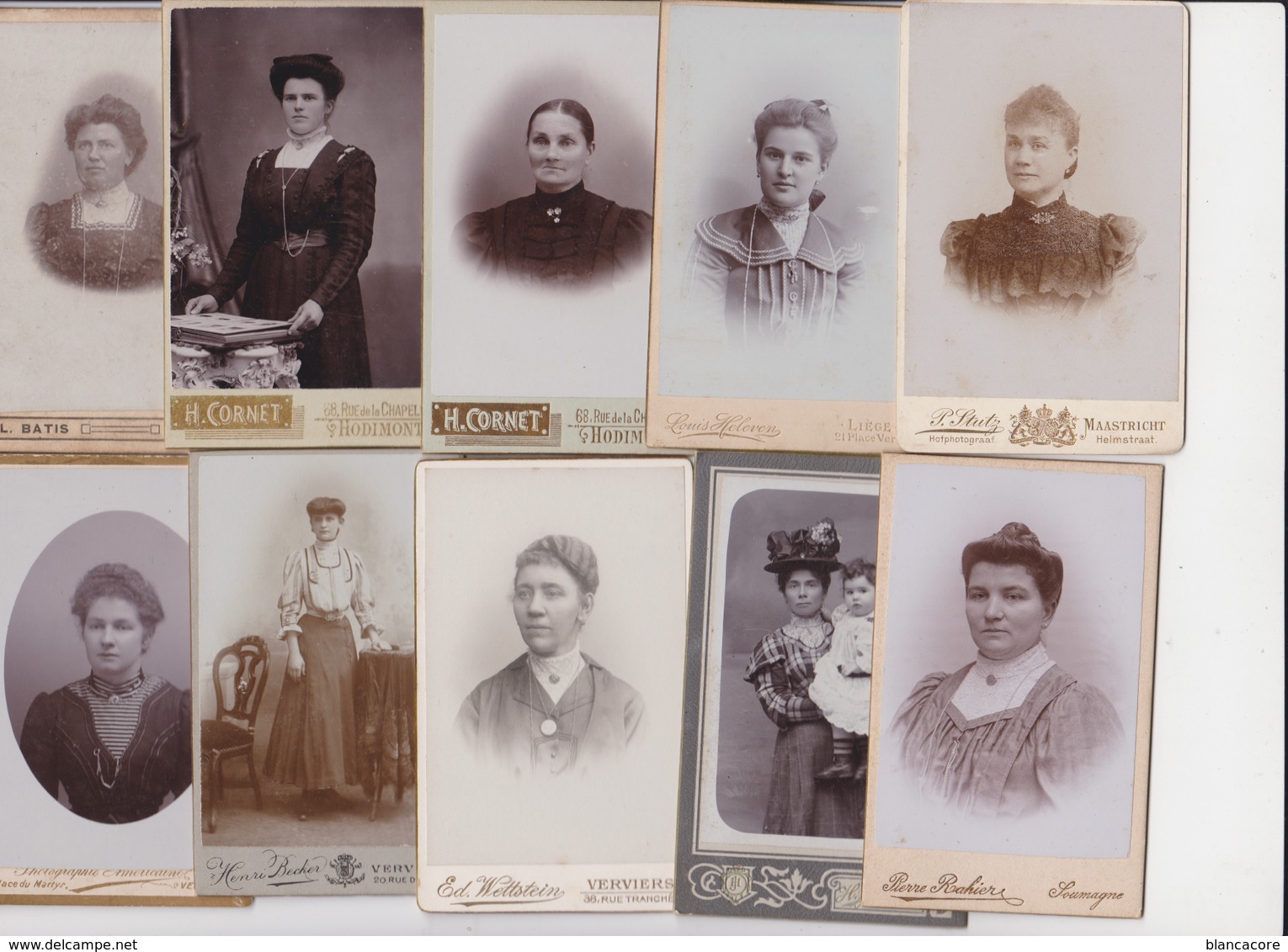 Femmes Mode Vers 1890 Réunion De 10 Photos Hodimont Soumagne Liege Verviers Aubel & Maastricht - Personnes Anonymes