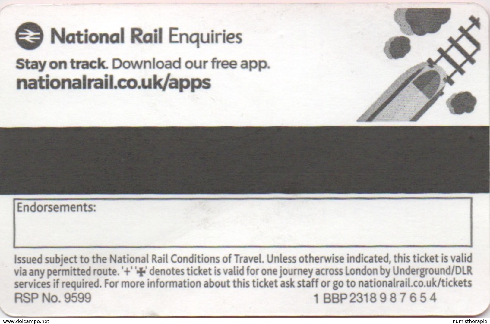 National Rail UK : Shoeburyness To London Underground Zones 1-4 Le 28/08/2018 £17.00 - Europe