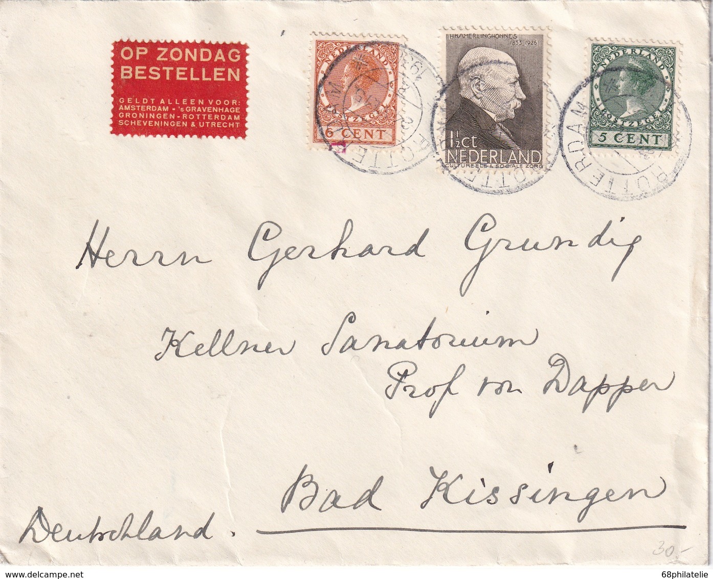 PAYS-BAS 1936 LETTRE DE ROTTERDAM - Lettres & Documents