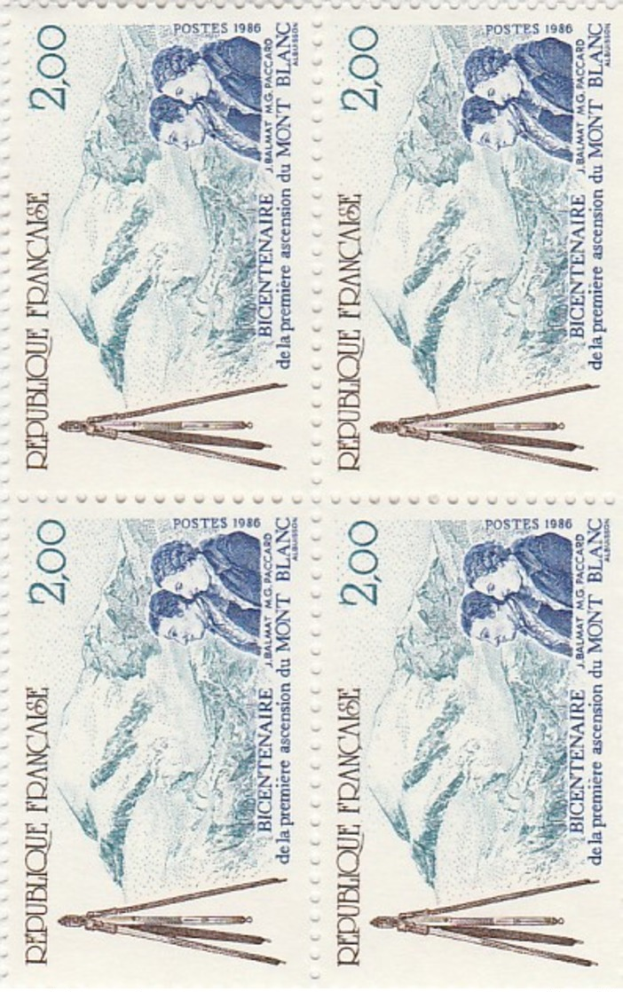 FRANCE 1986 N°2422*° MONT BLANC BLOC DE 4 - Neufs