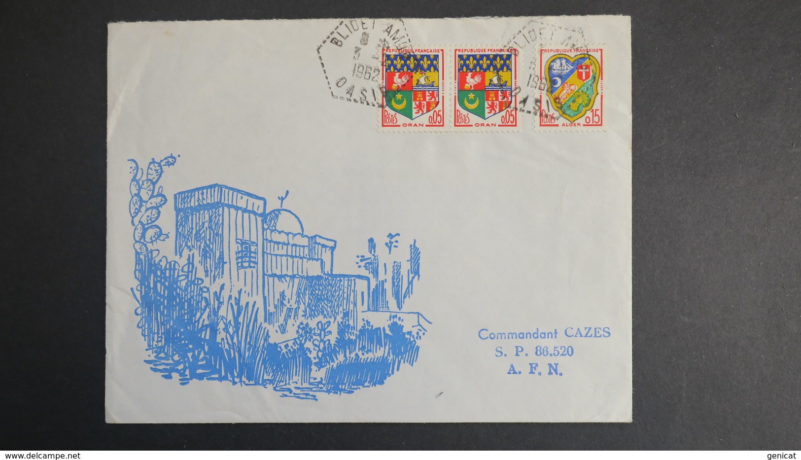 Algerie Lettre De Blidet Amor Oasis Mars 1962 Pour SP 86 520 A.F.N - Lettres & Documents