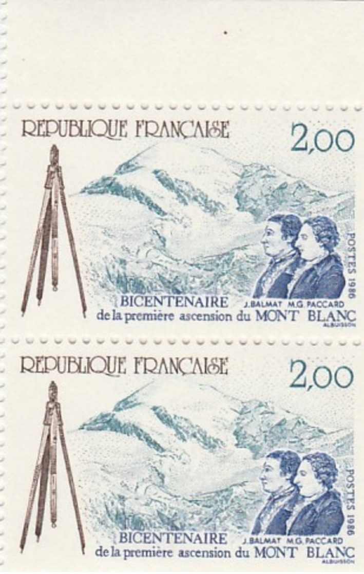 FRANCE 1986 N°2422*° MONT BLANC LA PAIRE BDF - Neufs