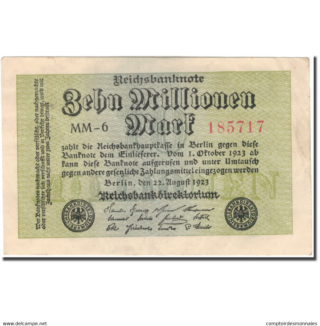 Billet, Allemagne, 10 Millionen Mark, 1923-10-01, KM:106a, TTB+ - 10 Millionen Mark