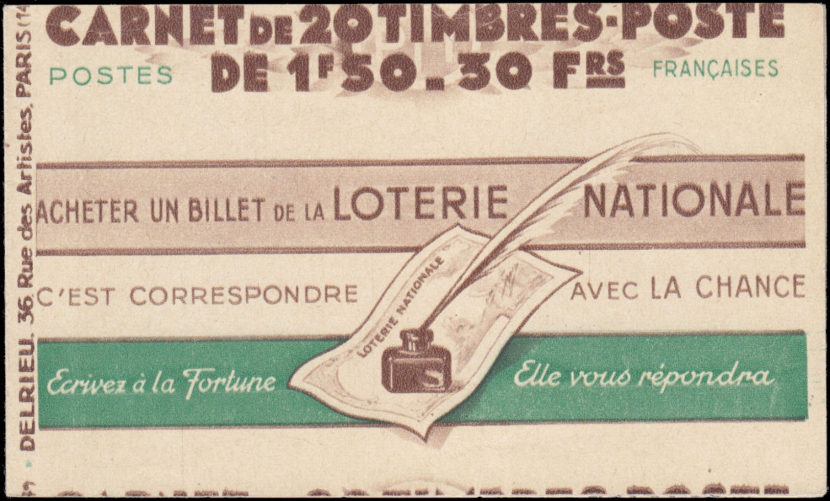 FRANCE Carnets  517-C2, Série 63, Cd. 20/3/43, (Couverture Légèrement à Cheval): 1f.50 Pétain: Secours National 4 Fois - Autres & Non Classés