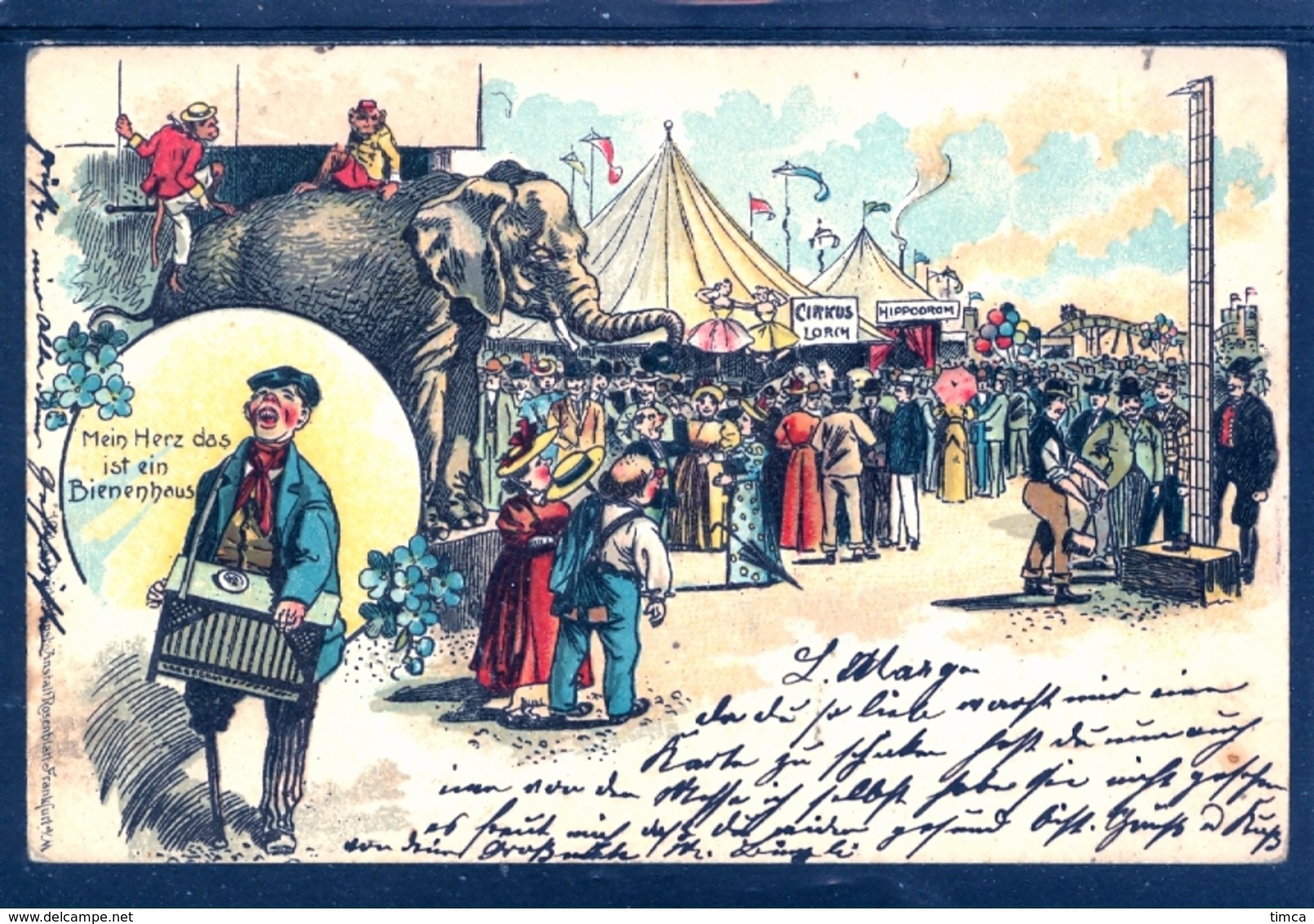 16228 Circus Lorch - Mein Herz Ist Ein Beinenhaus - Unijambiste . Elefant - Chapiteau - Très Belle Litho - Cirque