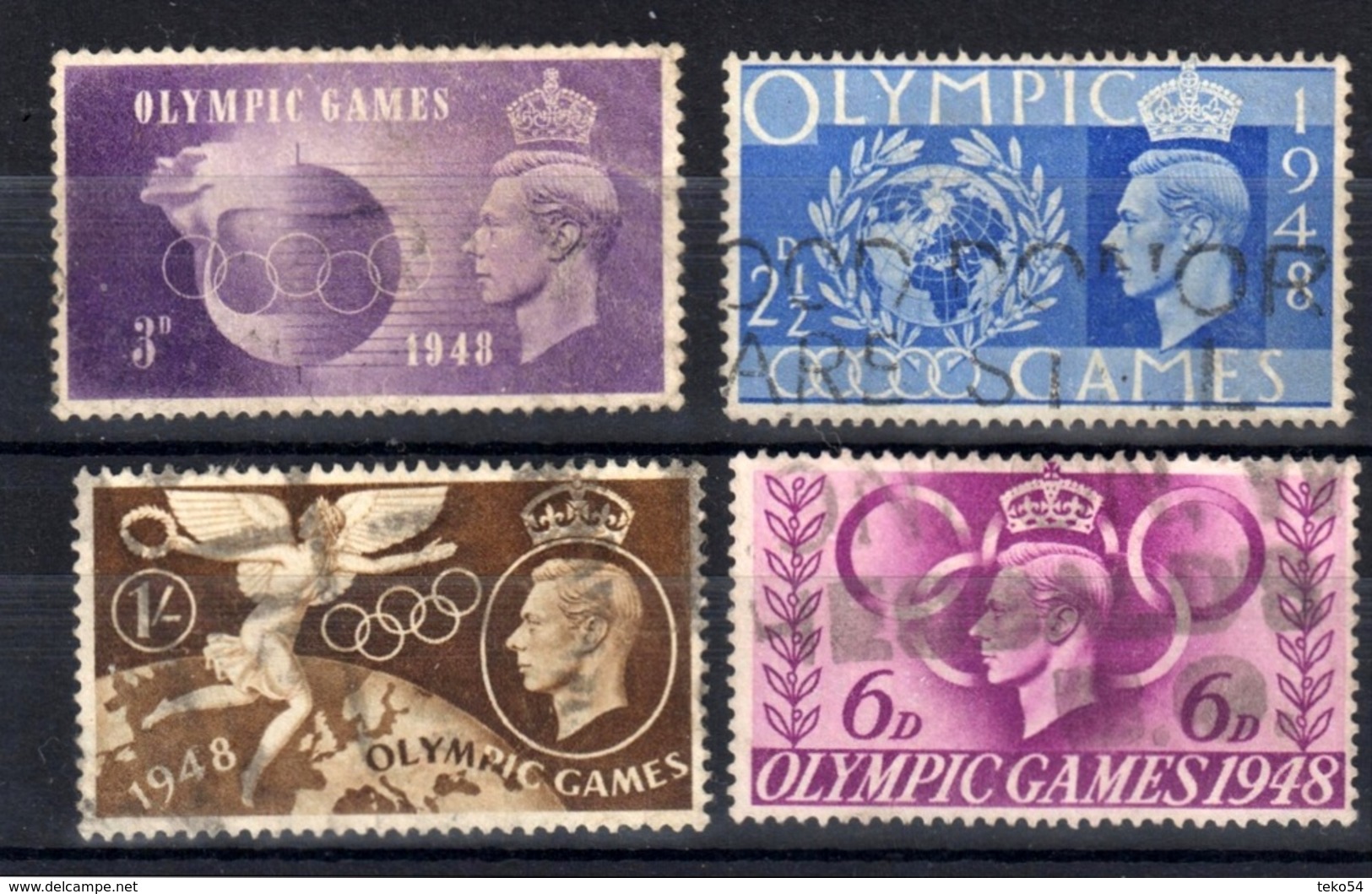 1948  UK: Mi. 237 - 240, O Cancelled / Gestempelt, Olympia, Olympic Games London 1948, S. Scan - Sommer 1948: London