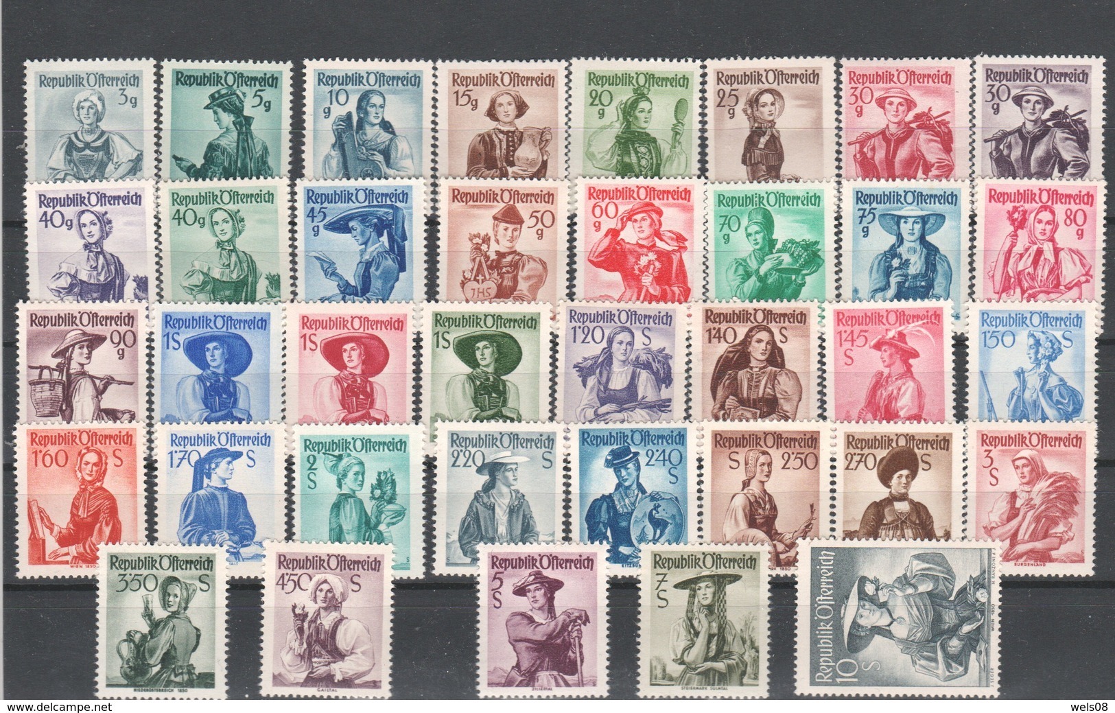 Österreich 1948/52: "Österreichische Volkstrachten" Kpl. Satz(34) 887/923 Xx LUXUS - Unused Stamps