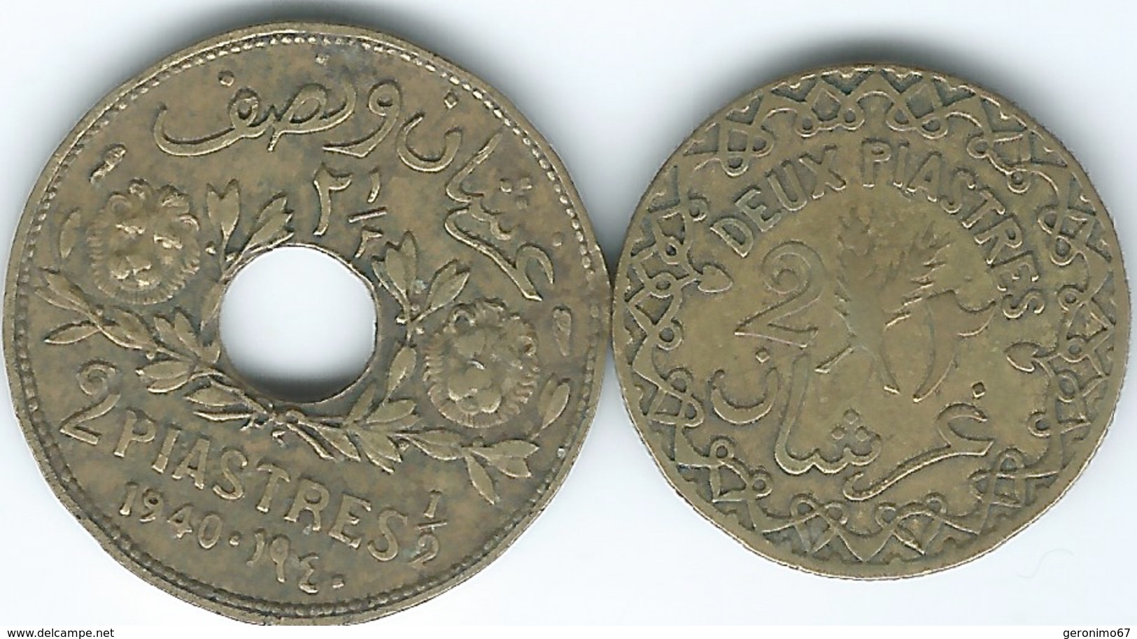 Syria - French - 2 Piastres - AH1345 (1926 - KM69) & AH1359 (1940 - KM76) - Syrie