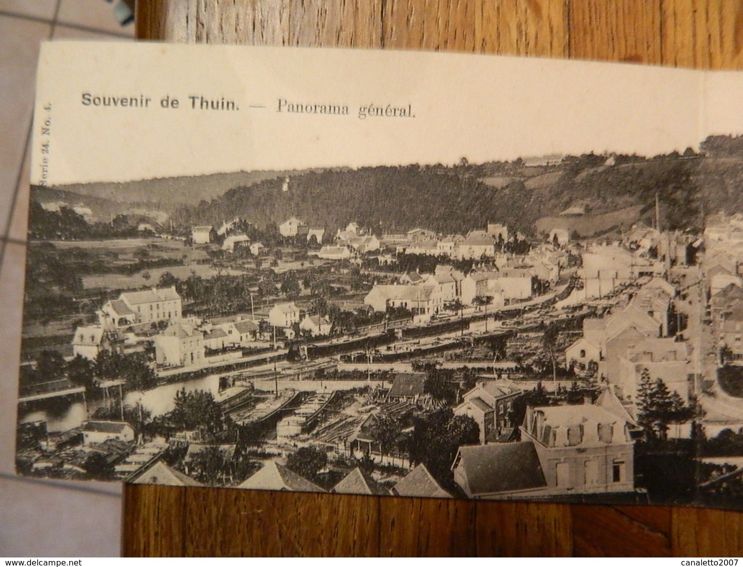 THUIN:CARTE TRIPLE PANORAMIQUE DE THUIN -DEBUT 20 EME SIECLE ENTRE 1900 ET 1905 - Thuin