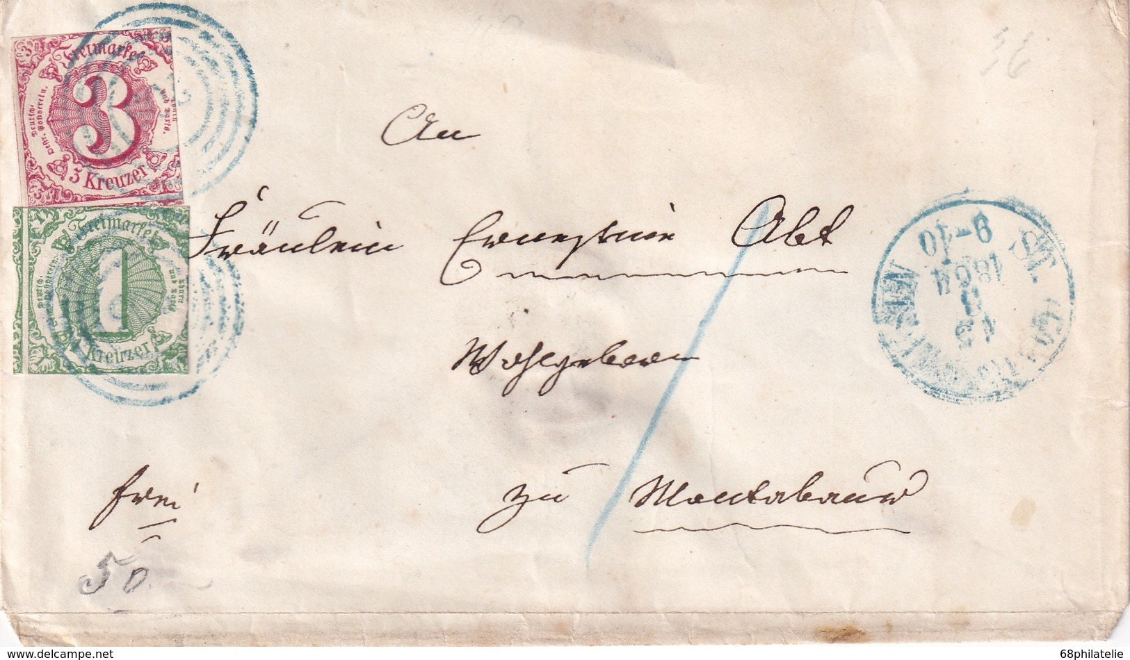 THURN UND TAXIS 1864 LETTRE POUR MONTABAUR - Autres & Non Classés