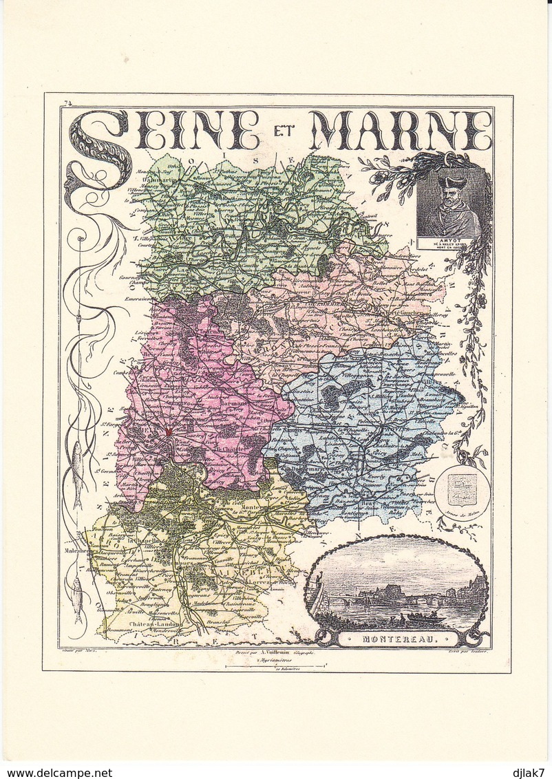 77 Carte Du Département De La Seine Et Marne (2 Scans) - Autres & Non Classés