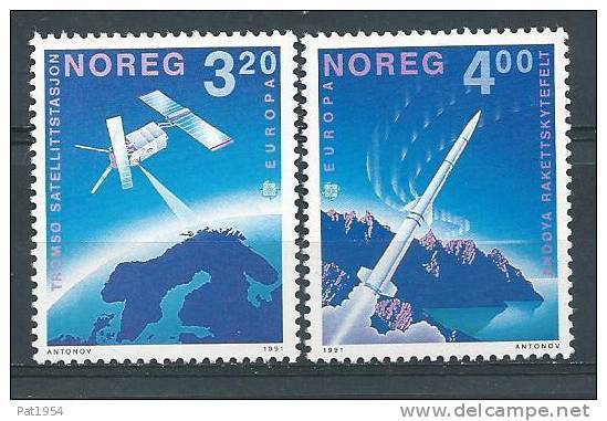 Norvège  1991  N°1019/1020  Série Neuve** Europa Espace - Neufs