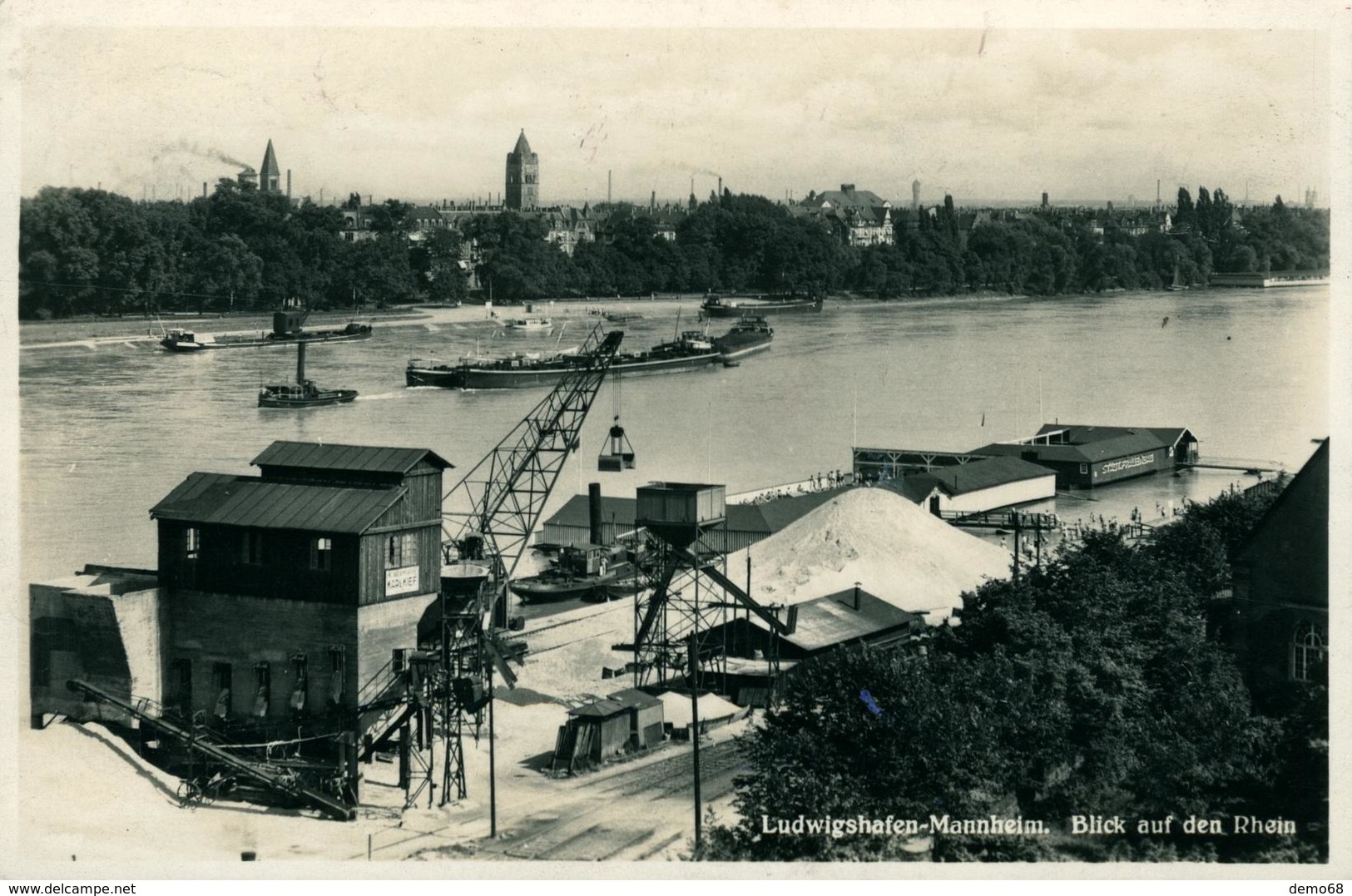 MANNHEIM LUDWIGSHAFEN Le Rhin ( Photo Glacée Timbre Décollé ) - Mannheim