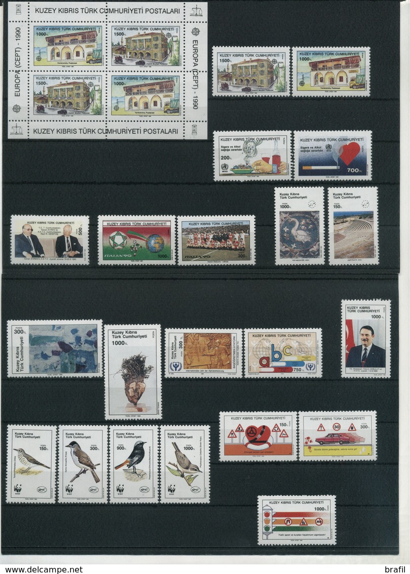 1990 Cipro Del Nord, Annata Completa, Tutte Serie Complete Nuove (**) - Unused Stamps