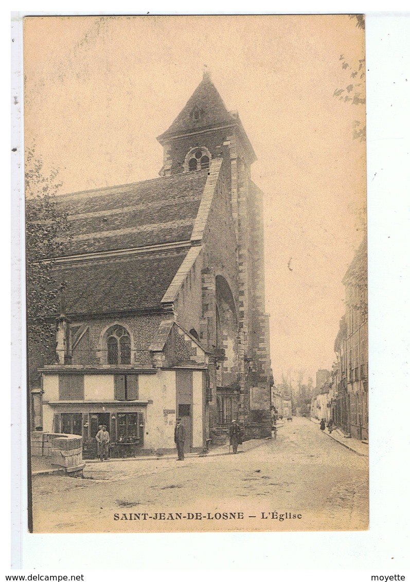 CPA-21-SAINT-JEAN-de-LOSNE-L'EGLISE-ANIMEE-PERSONNAGES- - Autres & Non Classés