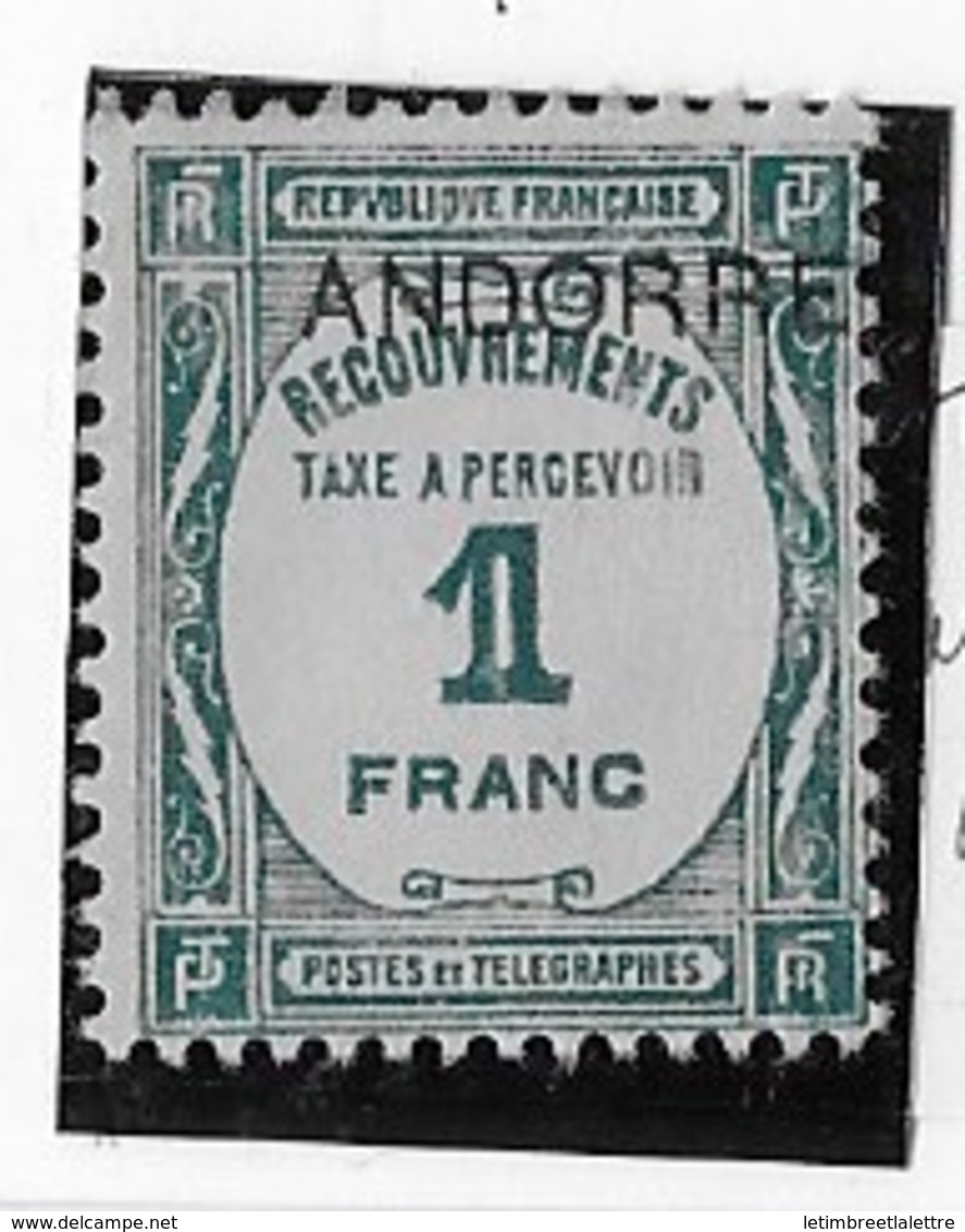 Andorre N° 12** Taxe - Unused Stamps