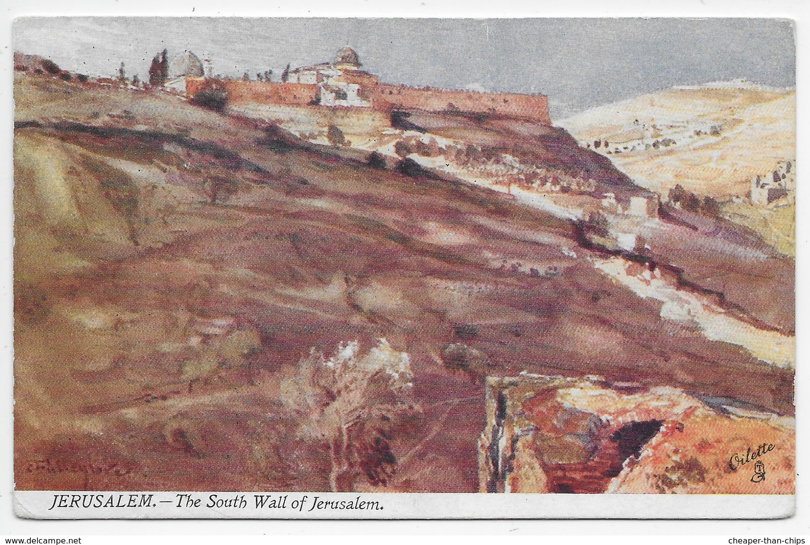 The Holy Land - The South Wall Of Jerusalem - Tuck Oilette 7309 - Palestine