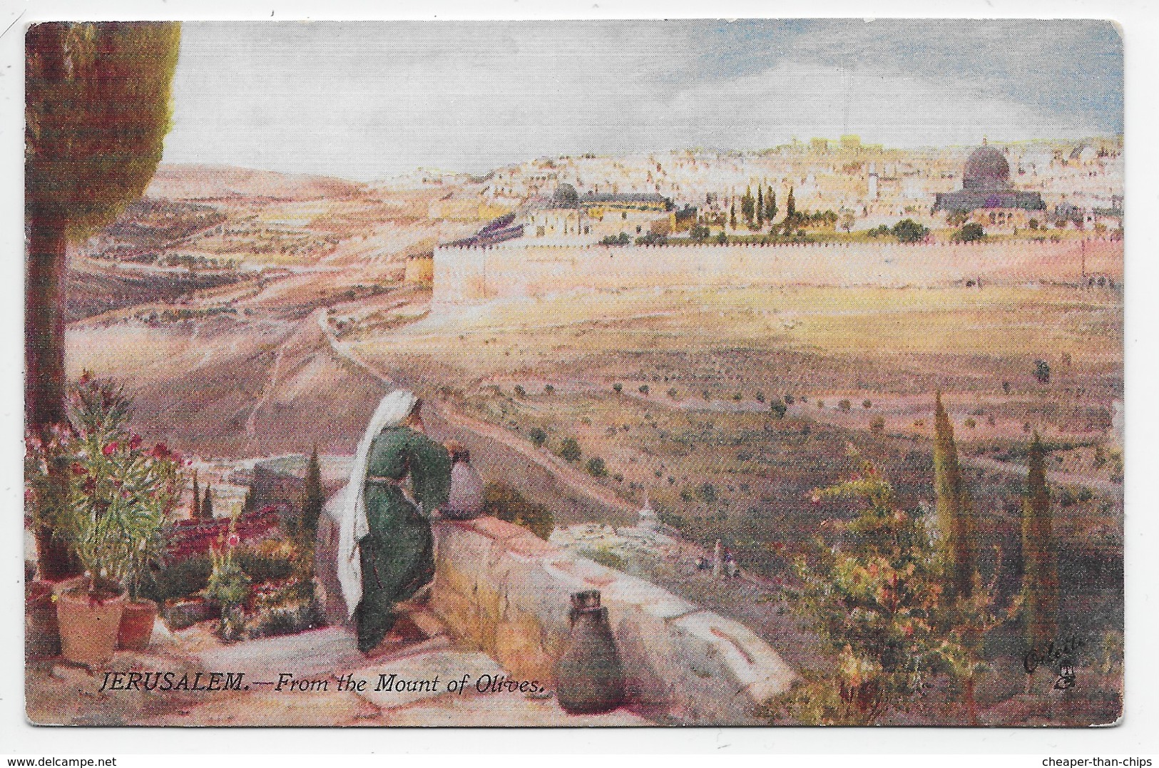 The Holy Land - Jerusalem From The Mount Of Olives - Tuck Oilette 7308 - Palestine