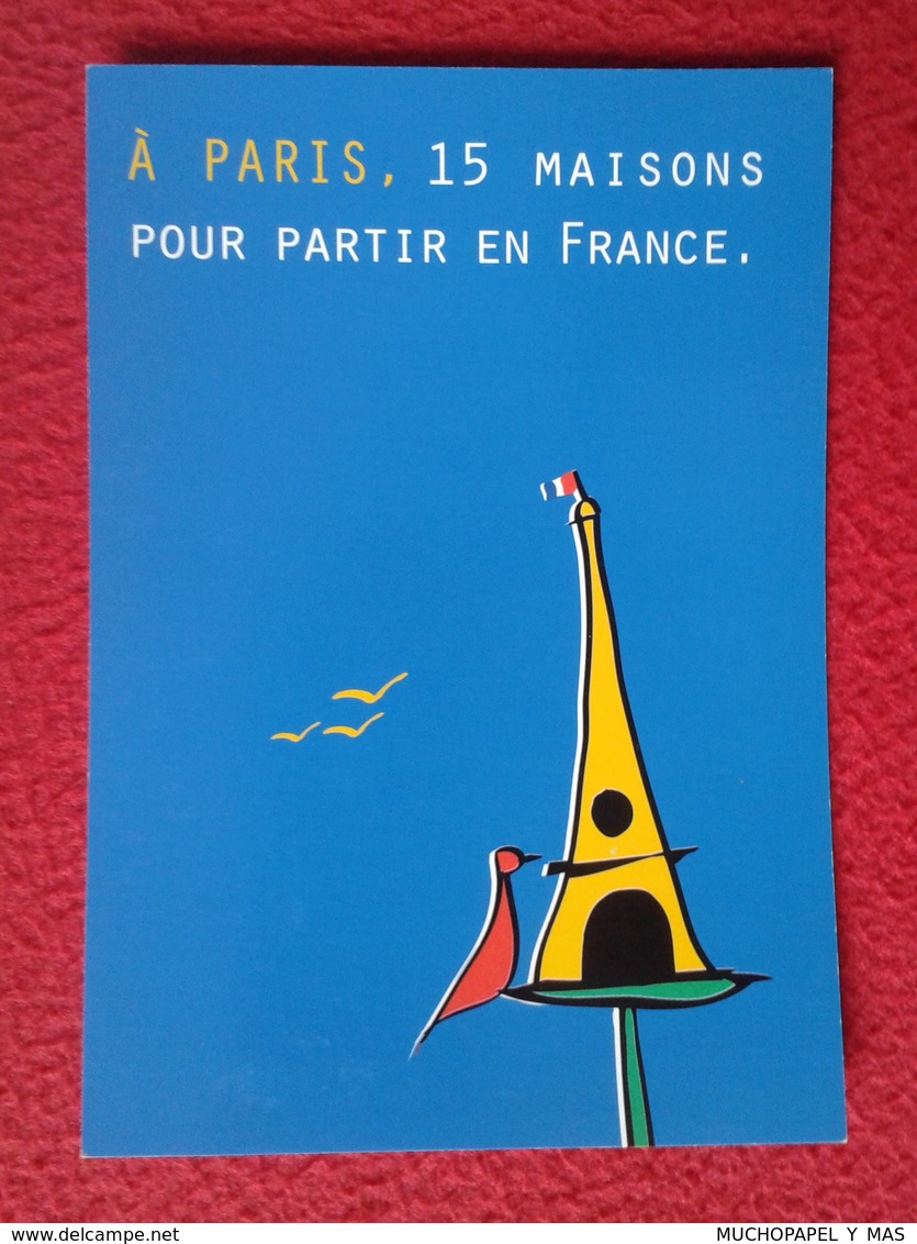 TARJETA TIPO POSTAL POST CARD CARTE POSTALE PUBLICITARIA PUBLICIDAD ADVERTISING PARIS FRANCE TORRE EIFFEL TOUR TOWER VER - Publicidad