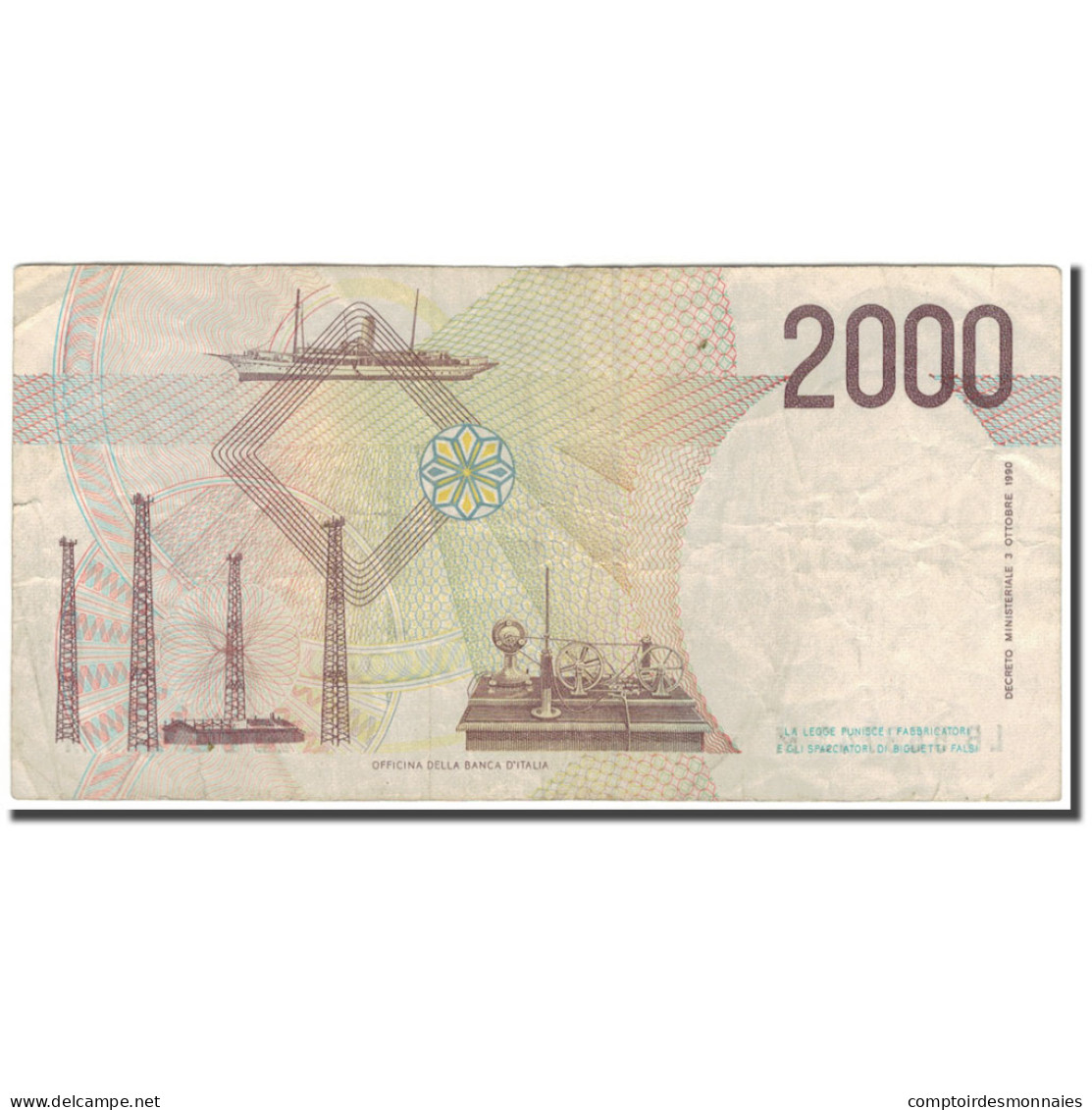 Billet, Italie, 2000 Lire, 1990, KM:115, TB+ - 2000 Liras