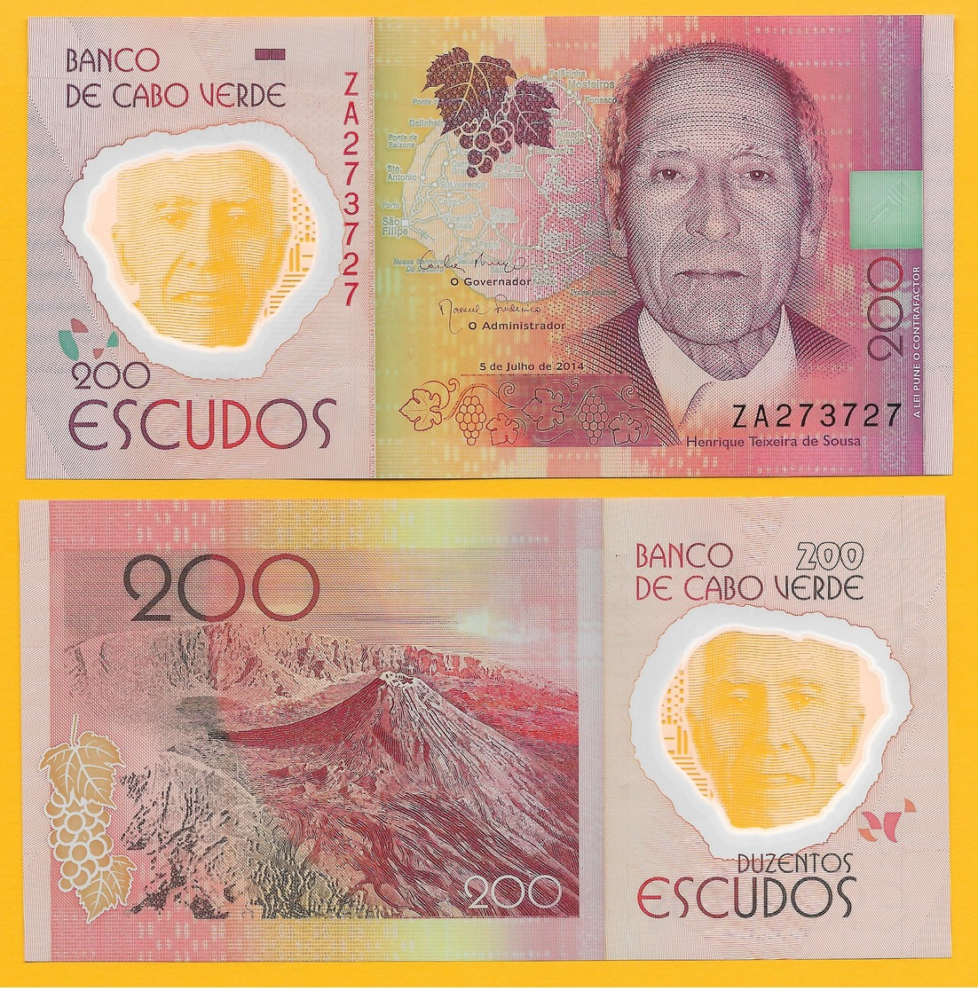 Cape Verde 200 Escudos P-71r 2014 REPLACEMENT UNC - Cape Verde