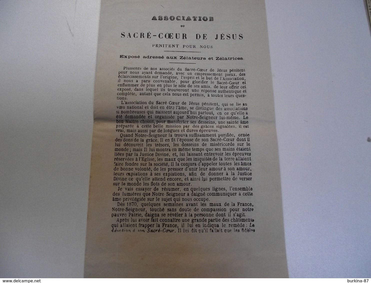 ASSOCIATION Du Sacré Coeur De Jésus , 1882,  Petit Fascicule Religieux - Religion & Esotérisme