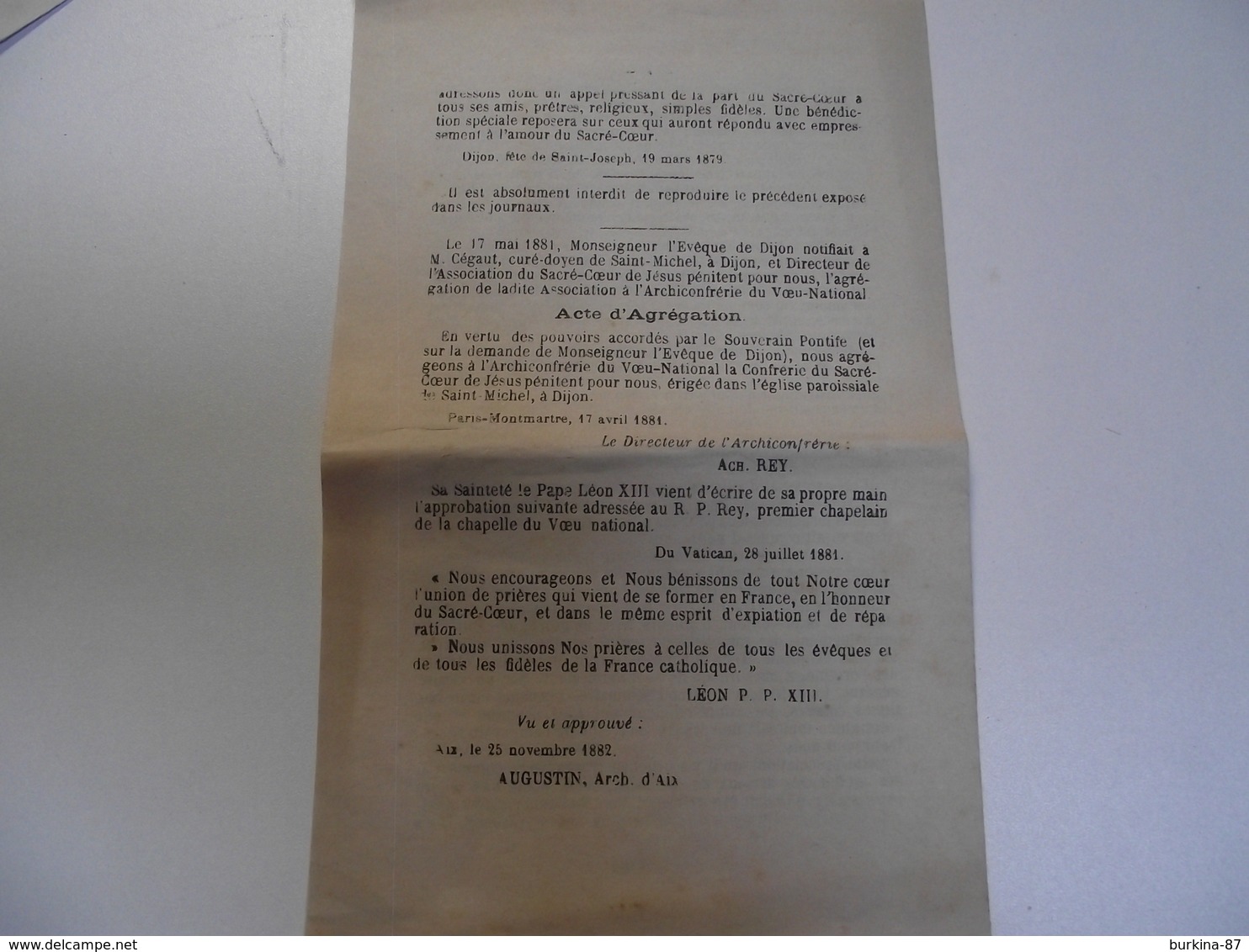 ASSOCIATION Du Sacré Coeur De Jésus , 1882,  Petit Fascicule Religieux - Religion & Esotérisme