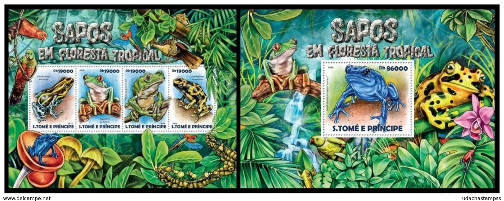 Sao Tome And Principe 2015 Fauna Frogs Klb+s/s MNH - Frogs