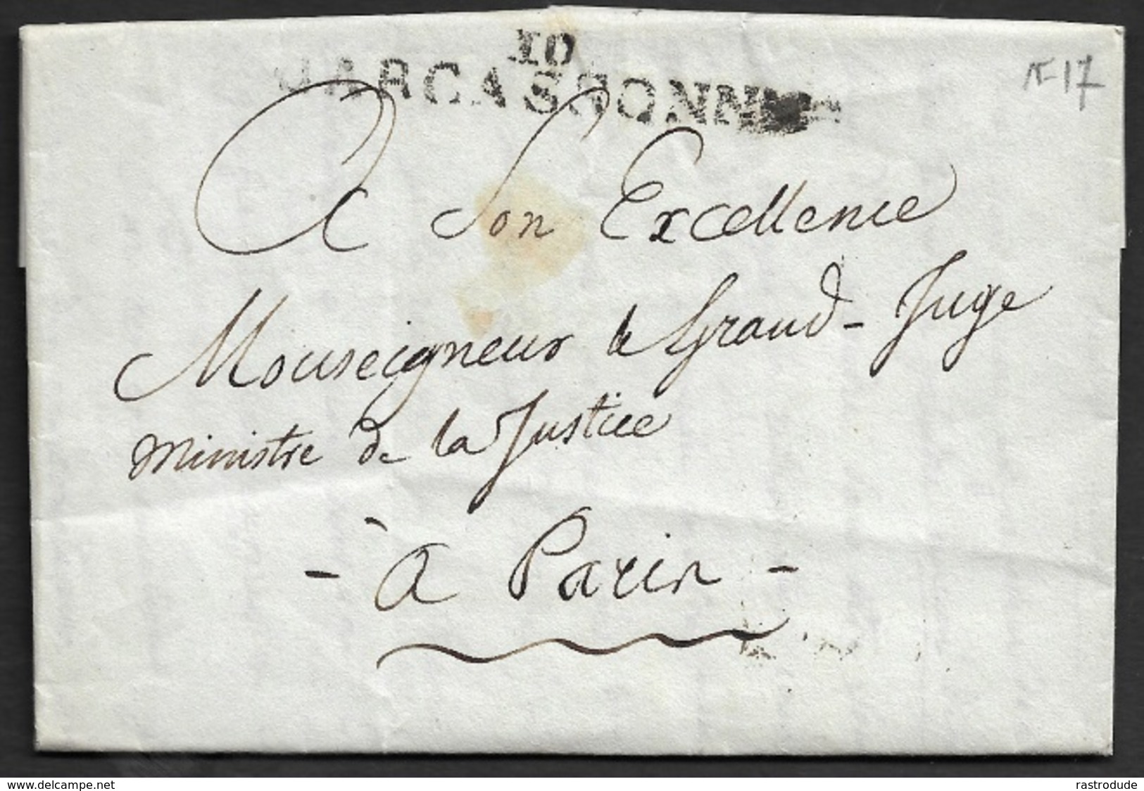 1805 ( An 13 ) LAC - CARCASSONNE - Ecrit A LE GRAND JUGE MINISTRE DE LA JUSTICE - (L.S Regnier) -Contenus Intéressants - 1801-1848: Precursori XIX