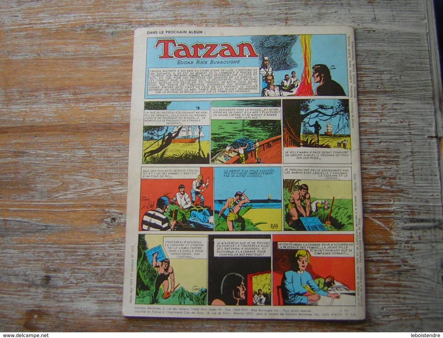 COLLECTION TARZAN  TOUT EN COULEUR N° 74  EDITIONS MONDIALES 1975 N M P P - Tarzan