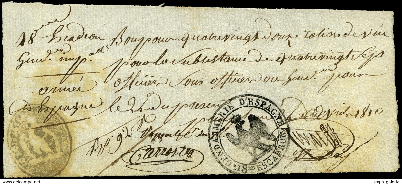 NAVARRA. Pamplona. 1810. Marca “18 Escuadrón Gendarmeria De España” Ejército Francés En España - ...-1850 Prephilately