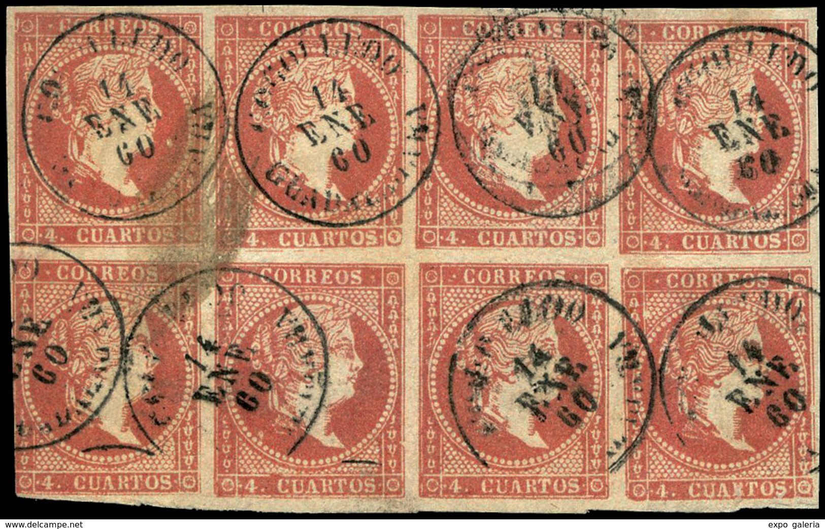 Ed. 0 48 Bl.4 - Rarísimo Bloque Con Mat. Fechador Tp. II “Cogolludo-Guadalajara” - Unused Stamps