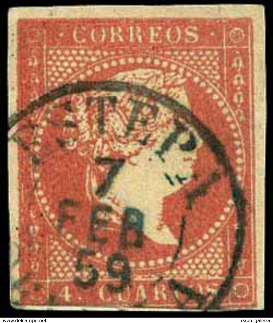 Ed. 0 48 - Mat. Fechador Tp. I “Estepa-Sevilla” (azul). Precioso. - Unused Stamps