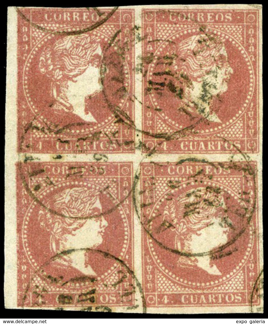 Ed. 0 48 Bl.4 - Mat. Fechador Tp. II “Aliaga-Teruel” Borde Hoja. Precioso. Raro. - Unused Stamps